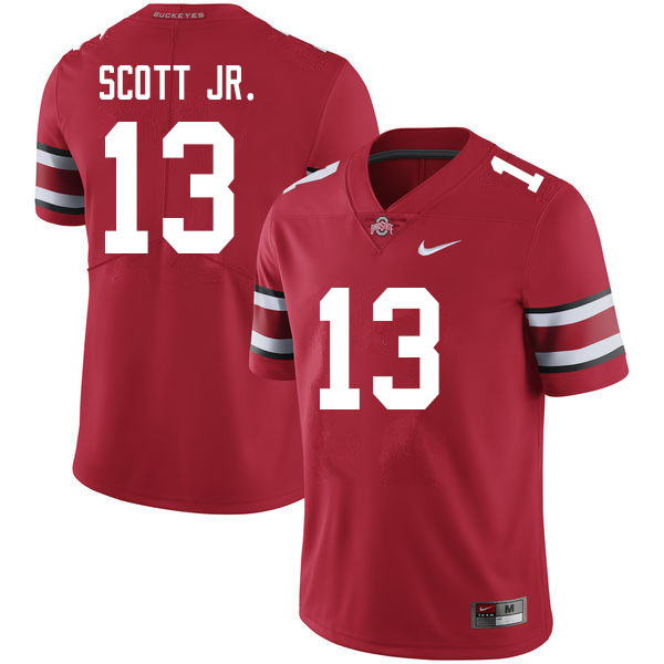 Ohio State Buckeyes #13 Gee Scott Jr. College Football Jerseys Sale-Scarlet